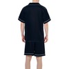 AprBean Mens Pajama Set Silky Fabric Short Sleeve Loungewear Two