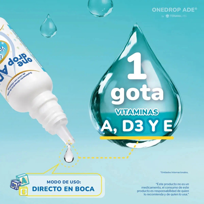 ONEDROP ADE Vitamina A D3 E en Gotas 3 ml