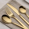 Berglander 20 Piece Titanium Gold Plated Stainless Steel Flatware Set,