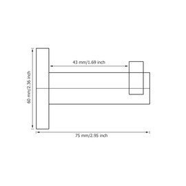 Miyili Bathroom Towel Hook Stainless Steel Modern Hexagonal Base Wall Mounted Matte Black Coat/Robe Clothes Hook for Kitchen Garage (2 Pack)