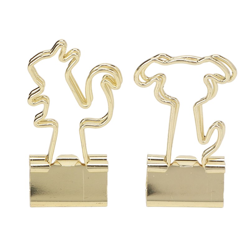 100Pcs Binder Clips Cute Animal Shaped Handle Sturdy Metal Multi