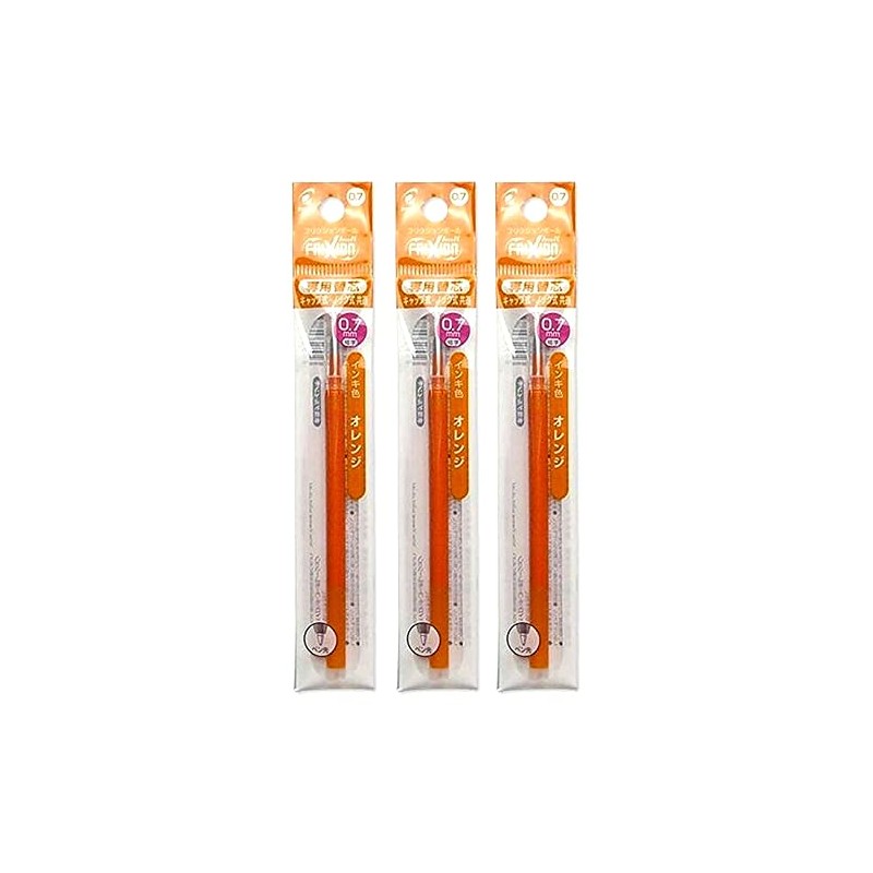 Pilot LFBKRF12FO FriXion Ball Refill, 0.7mm, Orange, 1 Pack x