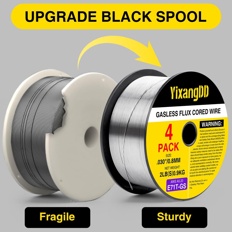 4 Packs 030 Flux Core Welding Wire, E71T-GS Gasless Mild