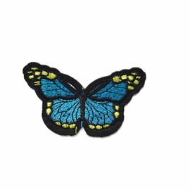 3" Blue Monarch Butterfly Embroidered Iron On Applique Patch Sew On