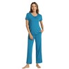 WiWi Women's Viscose from Bamboo Short Sleeve Pajama Set Soft