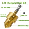 Bestgle 3 Pcs PPR Lifting Step Drill Bits, 1/4" Hex