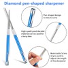 Wolfride 2Pcs Serrated Knife Sharpener, Retractable Diamond Sharpening Rod Multifunctional