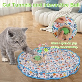 Ahomdoo Interactive Automatic Cat Toy Cat Toys for Indoor Cats Motion Activated Hide and Seek with Moving Chirping Sounds, USB Rechargeable