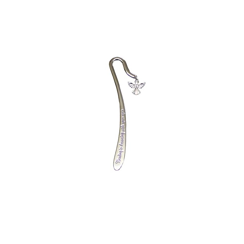 Stunning Shiny Silver Colour Guardian Angel Bookmark with Crystal Effect