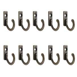 XUYUH Clothes Hook 10 PCS Heavy Duty Coat Single Hole Hooks Vintage Bronze Wall Hooks Sturdy Decorative Coat Rack for Hanging Hat Towel, 22x18mm