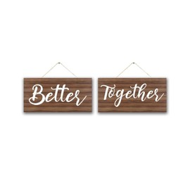 Wooden Better Together Chair Sign - Mrs & Mrs Wedding Decor - 12" x 6