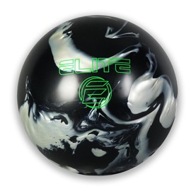 ELITE EZ Hook Reactive Bowling Ball - Great for Entry Level Bowlers Looking for to Curve/Hook Their Bowling Ball (Black/Silver, 14 Pounds)