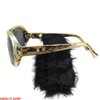 Gold Frame Classic Elvis Costume Sunglasses w/Sideburns