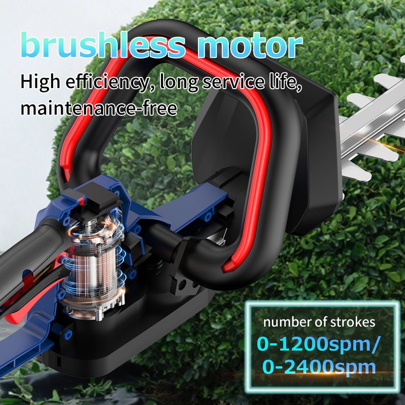 NANWEI 20 Inch Cordless Hedge Trimmer Compatible with Battery 1x