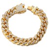 HALUKAKAH Gold Chain for Men Iced Out,Men's 14MM Miami Cuban