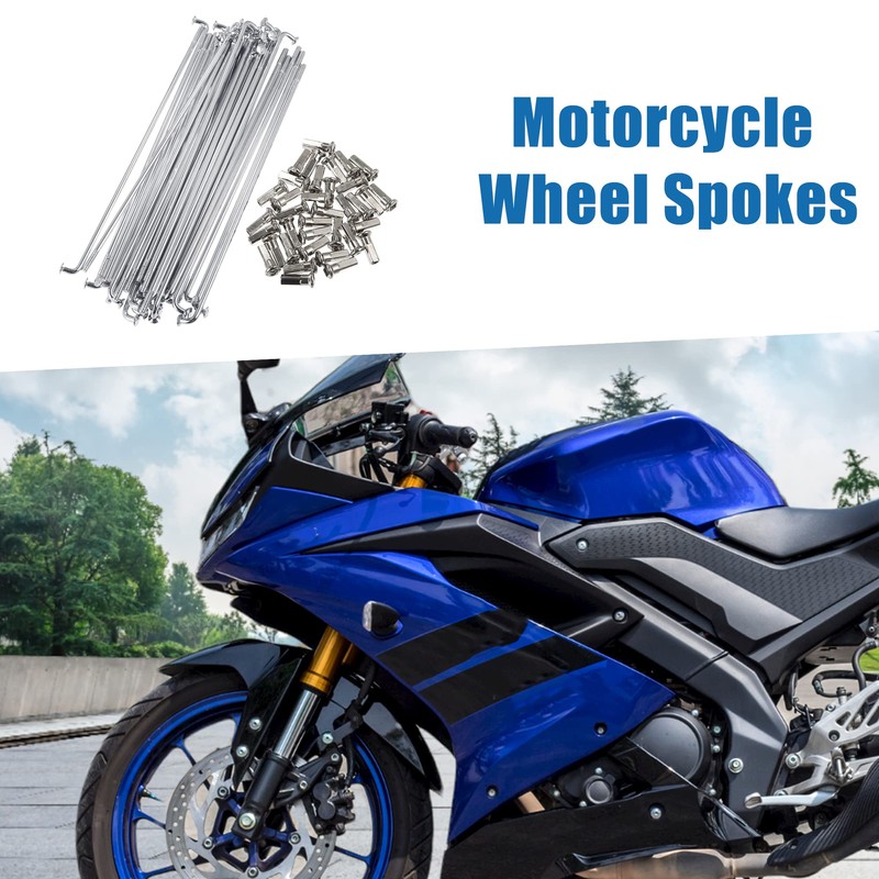 A ABSOPRO Motorcycle Wheel Spokes with Nipples 3.5mm Thread 170mm