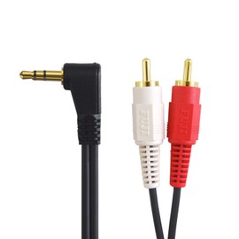 [Fuji Parts] FVC-323L-1m Audio Cable, L Type, 1.3 inches (3.5 mm), Stereo Mini Plug-Pin Plug x 2 (Red and White) 3.3 ft (1 m)