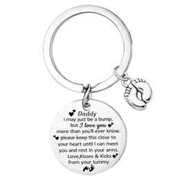 MADHAHEFU New Dad Gifts Dad To Be Gifts Daddy To Be Keyring First Fathers Day Presents Baby Announcement Gift For Daddy