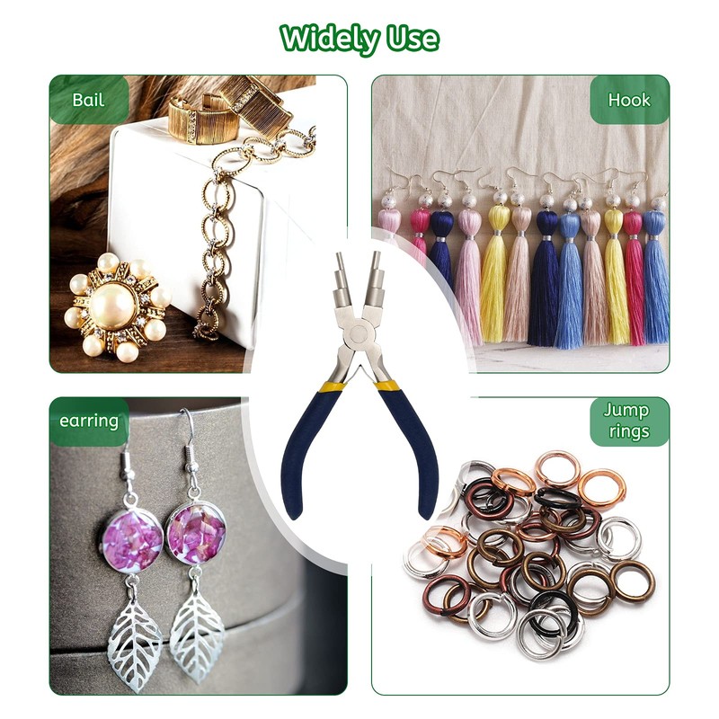 6 Step Jewelry Bail Making Pliers, AngleKai 3-10mm Wire Looping