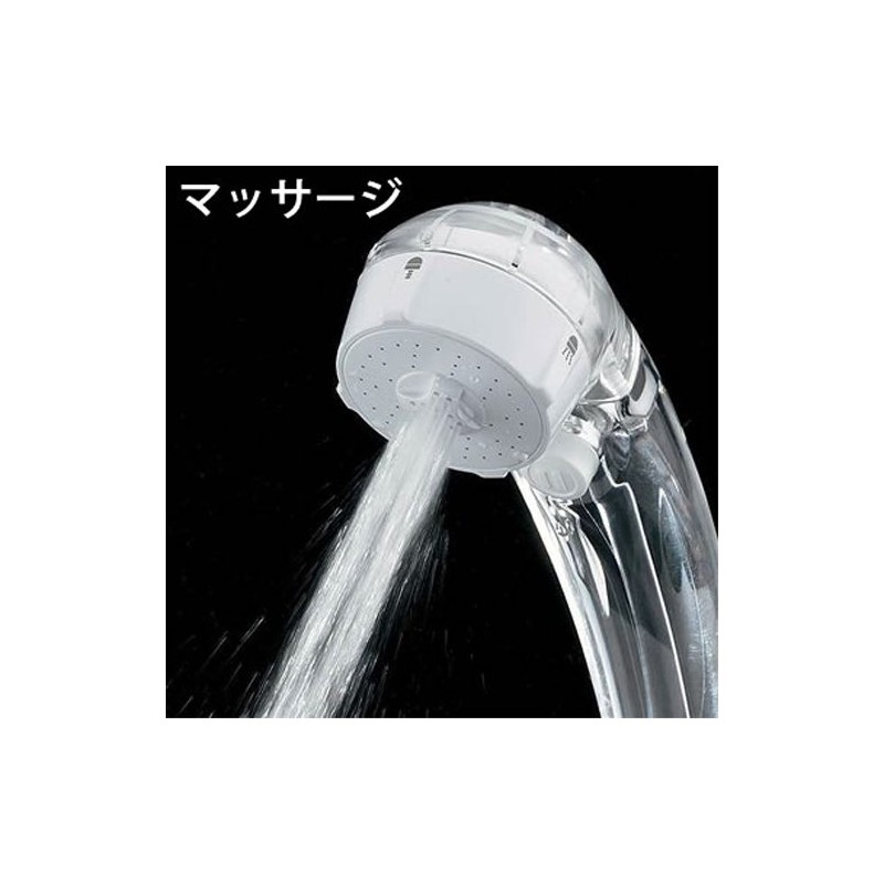 Kakudai Low Water Pressure Massage Stop Shower Clear White 356-720-W
