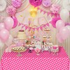 ELECLAND Pink Polka Dot Plastic Table Cover 137cmx274cm, Rectangle, Circus,