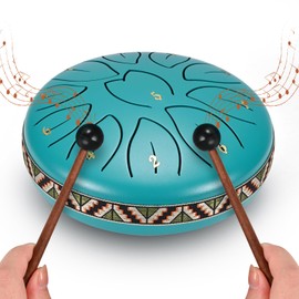 Helangel Steel Tongue Drum,11 Note 6 Inches Rain Drums for Garden,Handpan Drums with Music Book, Mallets and Carry Bag,Percussion Instrument Gift for Meditation Musical Education Mind Healing