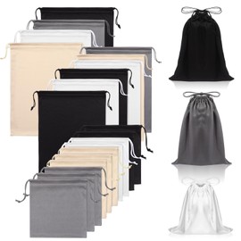 Hillban 20 Pcs Adult Game Toy Storage Bags Microfiber Drawstring Bags Adjustable Toys Organizer Foldable Ditty Bag Pouch Case for Game Toy Cosmetic, 3 Sizes (Classic Color)