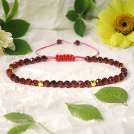SA Natural Garnet Tiny Beads Healing Reiki Minimalist Dainty Gemstone Bracelet
