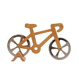 Winkee - Bicycle Pizza Cutter | The Cool Pizza Cutter for Bicycle Enthusiasts | Pizza Roller Made of Stainless Steel & Wood | Tailor Roller Wheel Look | Gift for Cyclists for Christmas, Birthday