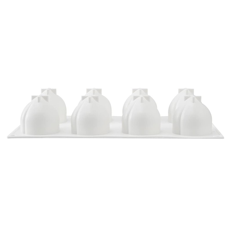 Restaurantware Pastry Tek Silicone Peach Baking Mold - 8-Compartment -