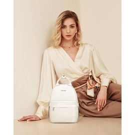 LOVEVOOK Leather Backpack Womens Small Fashion Backpacks for Ladies Girls School Bags Waterproof Rucksack Bag for Travel Mini Cute City Casual Daypacks