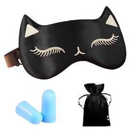 AYVRUOP 98% Lichtschutz Schlafbrille mit verstellbarem Band für Frauen & Männer & Kinder, 100% Bio-Maulbeerseide, Schlafmaske Frauen, Schlafmaske Männer, Schlaf Augenmaske für Reisen Gadget.