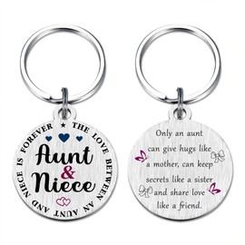Viayen Aunt Gift - The Love Between Aunt and Niece is Forever Keychain - Aunt Birthday Christmas Valentines Mother's Day Gift