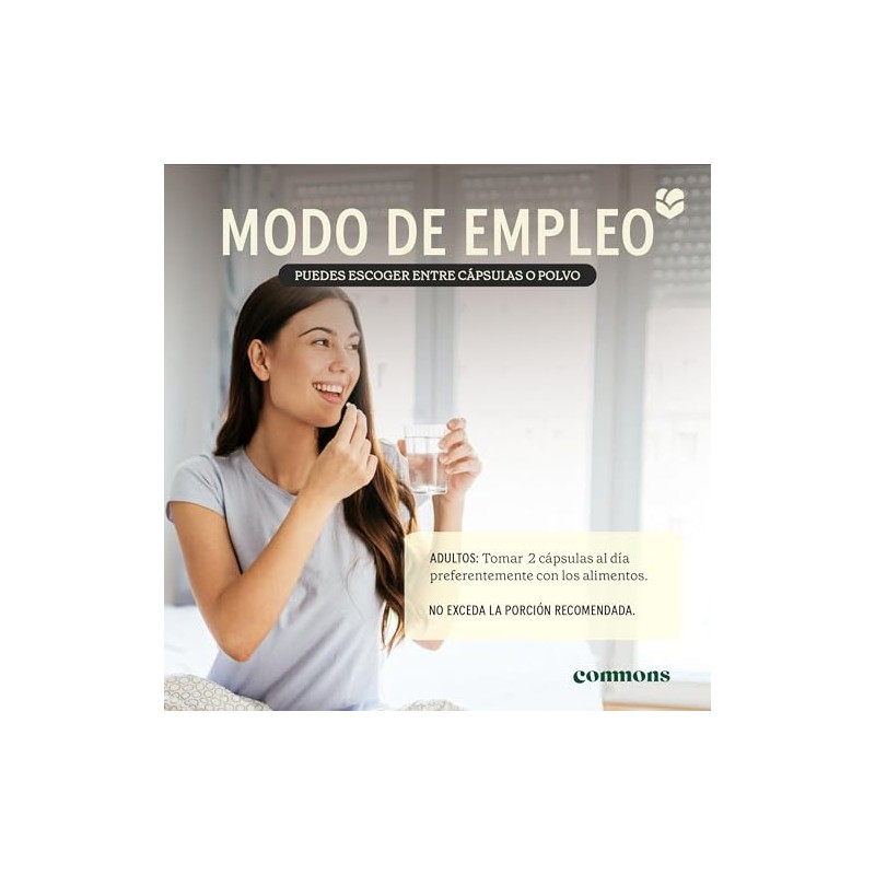 COMMONS Adaptógenos Tulsi 100% Orgánico Suplemento Natural Té de Albahaca