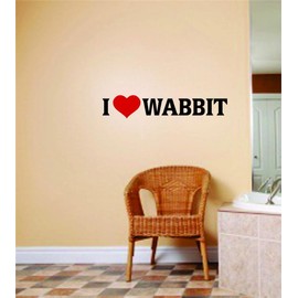 Design With Vinyl I Love Wabbit Artwork Hunting Carrots Celery Buck Teeth Rabbit Pellits Wall Decal for Family - Loving Adorable Cute Themed Décor - Size: 9 in x 38 in