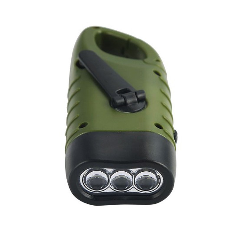 LED Portable Flashlight Multifunction Solar Charging Manual Power Generation Torch