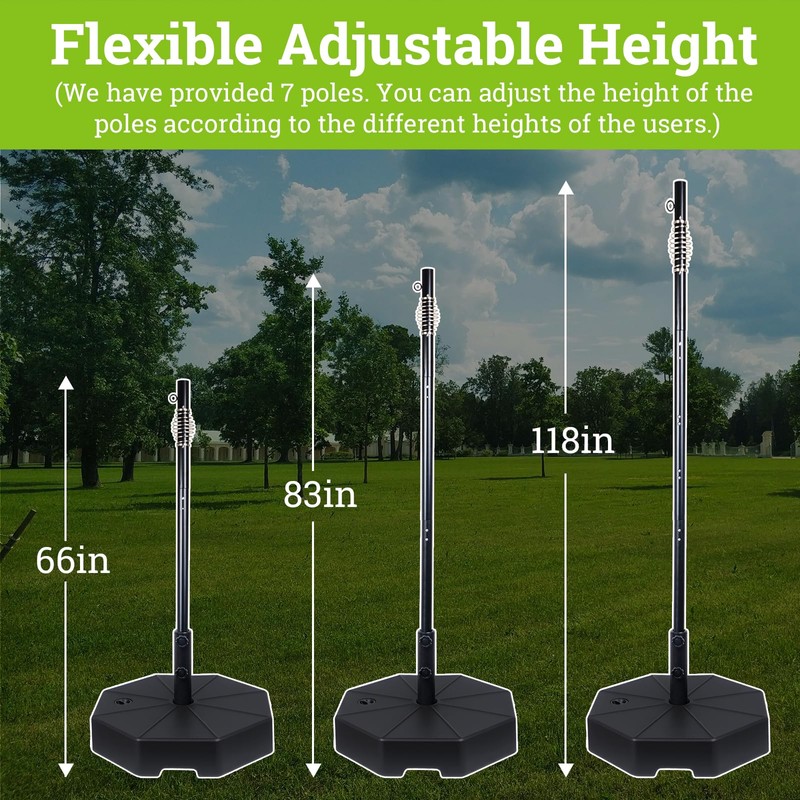 Tetherball Tennis&Tetherball Set with Sturdy Base,Tetherball Equipment for Backyard,with 9.83