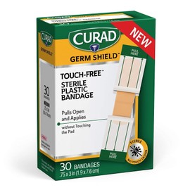 Medline Curad Germ Shield Touch-Free Adhesive Bandage 30 pack
