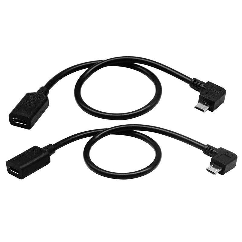 ZdyCGTime Electronic Adapter, Male-to-Female Micro USB 2.0 Converter, 2 Pack