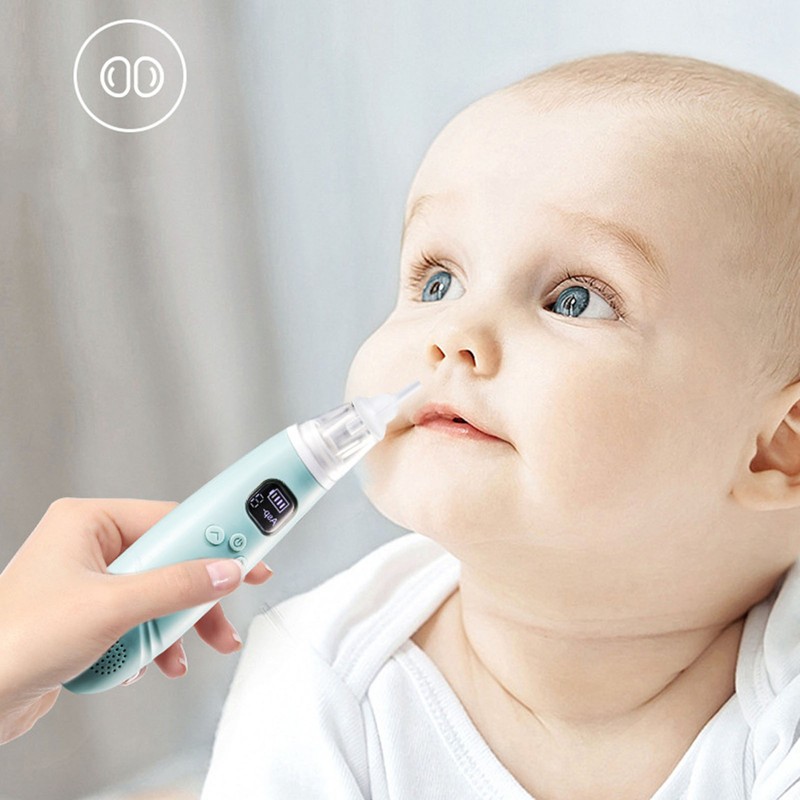Electronic Infant Nose Aspirator Adjustable Suction Level Music Light Soothe