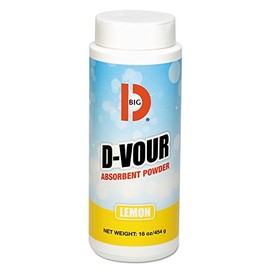 Big D 166 D-Vour Absorbent Powder, Lemon Fragrance, 16 oz (Pack of 6) - Absorbs accidental spills for easy clean-up - Ideal for use in schools, restaurants, health care facilities, grocery stores