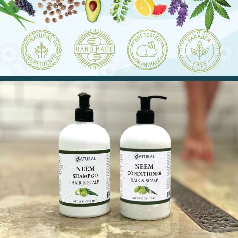 Zatural Neem Scalp Shampoo (8oz Shampoo & Conditioner Kit)