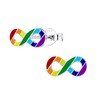 Rainbow Infinity Stud Earrings - 925 Sterling Silver