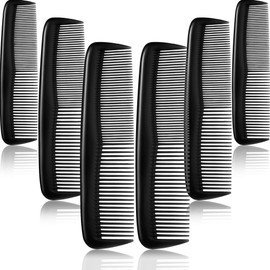 12 Pieces Hair Combs Set Pocket Fine Plastic Hair Combs for Women and Men, Fine Dressing Comb (Black)