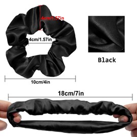 OLESILK 100% Silk-Scrunchie for Women, Silk Hair Scrunchies for Curly Hair, Silk Hair Ties, Elastics Ponytail Holder, 3 Piece