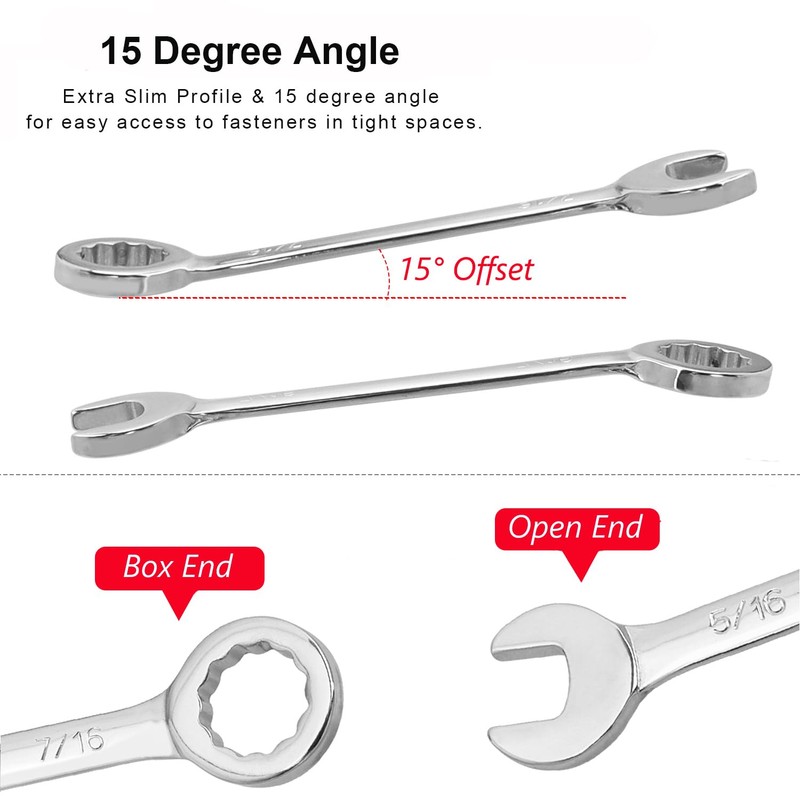 Bestgle 20Pcs Mini Wrench Set, Metric SAE Open Box End