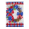 Evergreen Patriotic Wreath Garden Waffle Flag
