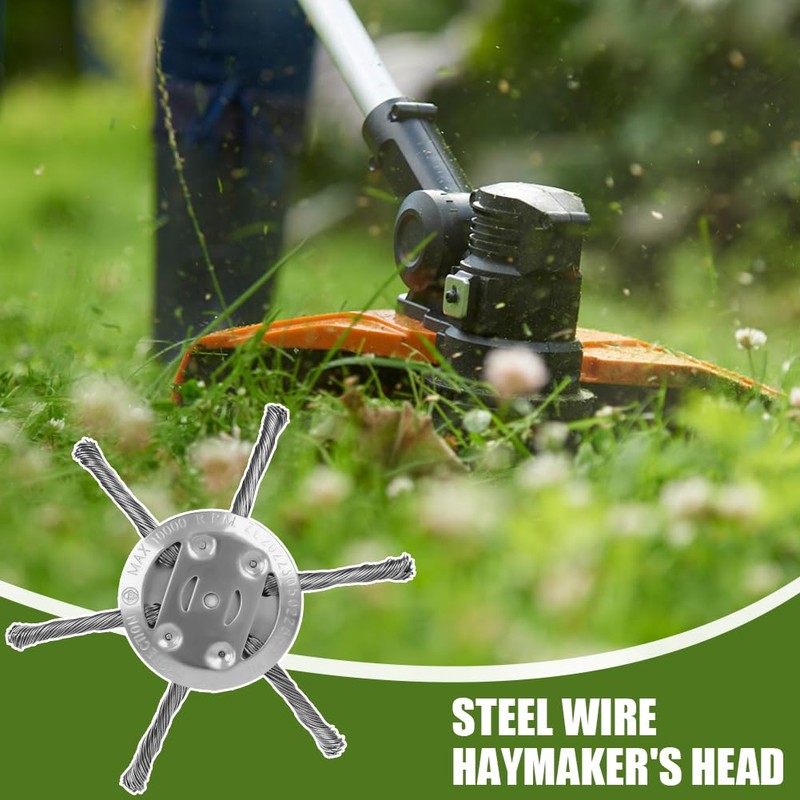 OFFCUP Steel Wire Trimmer Head, 2pcs 6 Head Grass Trimmer