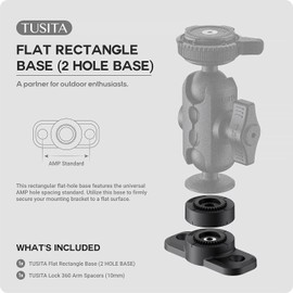 TUSITA Lock 360 Base - Flat Rectangle Base - 2 Hole