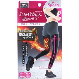[Set of 2] PIP Slim Walk (Slim Walk) byu-akutexi (beau Acty) Burn Shape Leggings for Sports Black M ~ L size wearing pressure